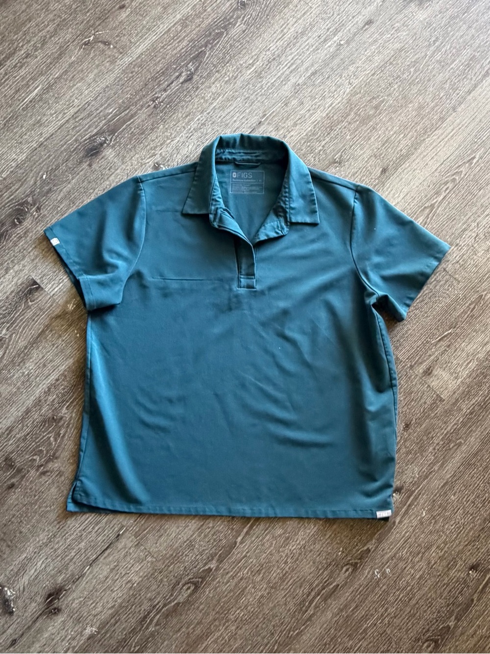 Figs Men's Deep Teal Short-Sleeve Polo